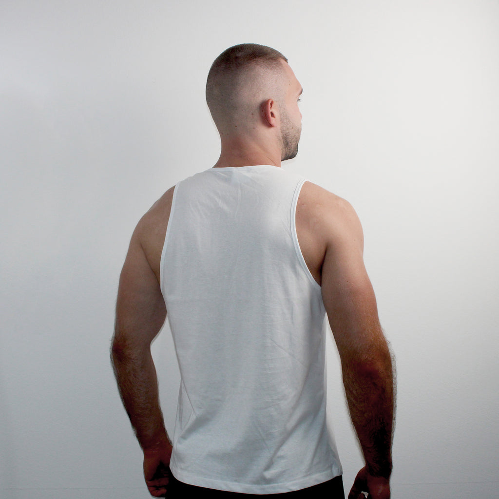 Tanktop biały dla rzeźnika - Gym Butcher